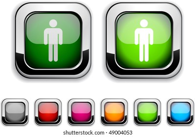 Male realistic icons. Empty buttons included.