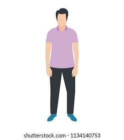 
Male reasonably dressed showing character for young father 
