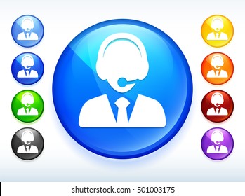 Male Representative on Colorful Round Button