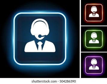 Male Representative on Glow Square Button