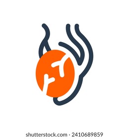 Male Reproductive Testes Vector Icon Illustration