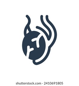 Male Reproductive Testes Vector Icon Illustration