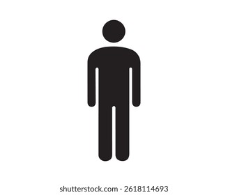 Ícone masculino do banheiro - Símbolo simples do banheiro masculino para uso público Cartaz, Vetor EPS Illustrator File