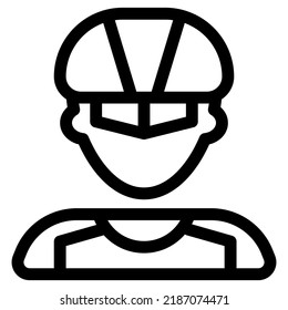 Male roller skater and cyclist wearing helmet