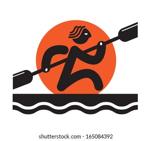Male rowing in sunset / Sunset rowing