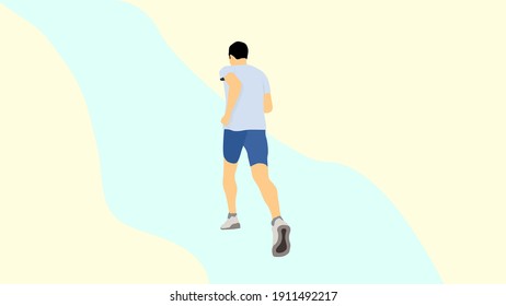 Male run back vector illustration 