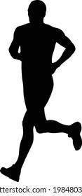 male runner athlete run marathon black silhouette