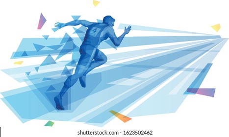 Male runner on the track