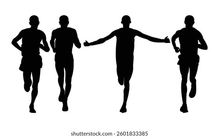 male runner silhouette front view