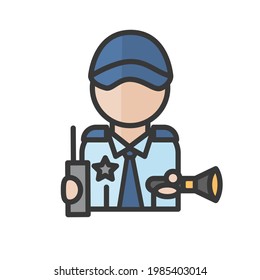 Male safeguard avatar. Man working. Profile user, person. People icon. Vector illustration