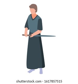Male samurai icon. Isometric of male samurai vector icon for web design isolated on white background