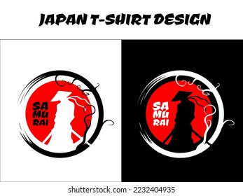 male samurai, japanese theme design, silhouette japan samurai vector for design t shirt concept, Japanese t-shirt design, samurai vector illustration, silhouette samurai