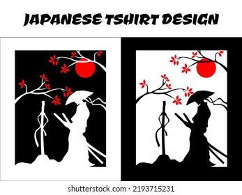 male samurai, silhouette japan samurai vector for design t shirt concept, silhouette samurai, Japanese t-shirt design, samurai vector illustration