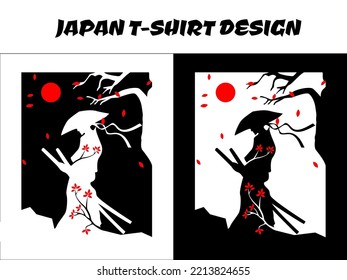 male samurai, silhouette japan samurai vector for design t shirt concept, silhouette samurai, Japanese t-shirt design, samurai vector illustration