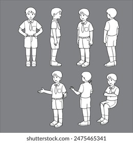 male school boy vector illustration character