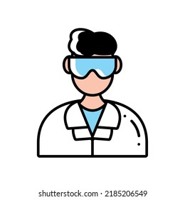 Male Scientist Biologist Icon Isolated