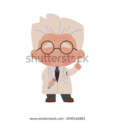 male scientist with experimental flask isolated