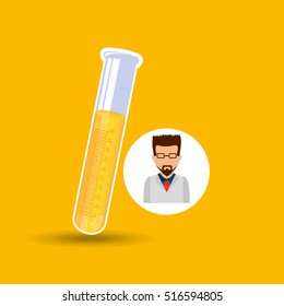 male scientist laboratory icon test tube vector illustration eps 10