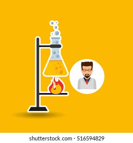 male scientist laboratory processing icon vector illustration eps 10