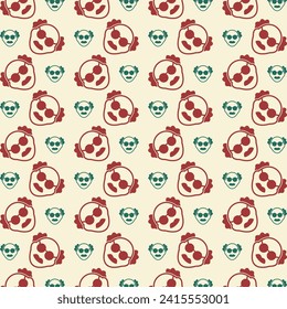 Male Scientist red green trendy vector design repeating pattern illustration