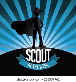 Male Scout of the week burst EPS 10 vector royalty free illustration