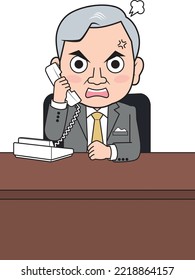 Male senior businessman getting angry on the phone