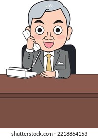 Male senior businessman talking on the phone