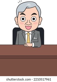 Male senior businessman who rejoices