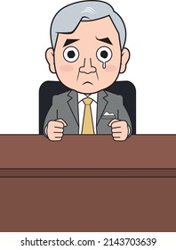 Male senior businessman who sheds tears