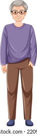 A male senior cartoon character illustration