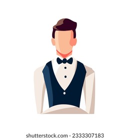 Male Servant Vector, Illustration of a Butler ,male servant vector art