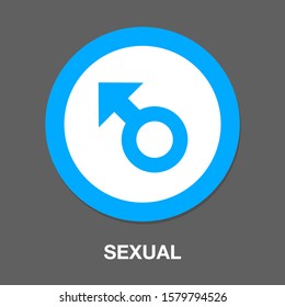 Male Sex Icon, Gender Male Symbol - Human Relationship Illustration Sign