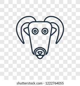 Male Sheep concept vector linear icon isolated on transparent background, Male Sheep concept transparency concept in outline style