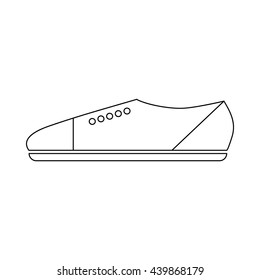 Male shoe with laces icon, outline style