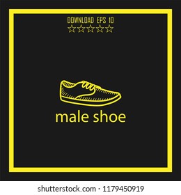 male shoe sketch vector icon