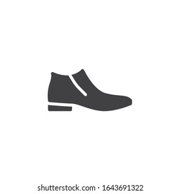 Male shoe vector icon. filled flat sign for mobile concept and web design. Men's classic footwear glyph icon. Symbol, logo illustration. Vector graphics