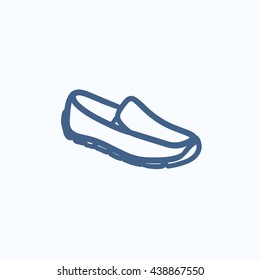 Male shoe vector sketch icon isolated on background. Hand drawn Male shoe icon. Male shoe sketch icon for infographic, website or app.
