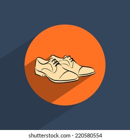 Male shoes flat doodle icon 