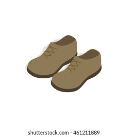 Male shoes icon in isometric 3d style on a white background