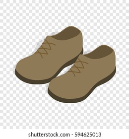 Male shoes isometric icon 3d on a transparent background vector illustration