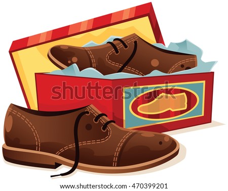 Male shoes and shoe box.