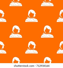 Male shorn pattern repeat seamless in orange color for any design. Vector geometric illustration