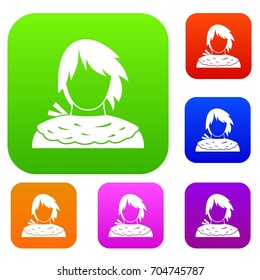 Male shorn set icon in different colors isolated vector illustration. Premium collection