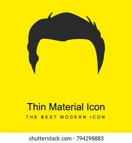 Male short hair wig shape bright yellow material minimal icon or logo design