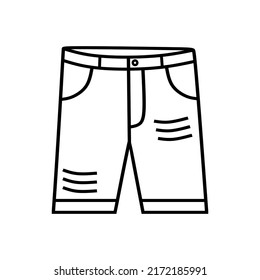 Male Shorts Linear. Male Shorts sketch Icon For Web, Mobile And Infographics. Hand Drawn Vector Isolated Icon. 