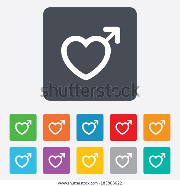 Male Sign Icon Male Sex Heart Stock Vector Royalty Free 185803622 Shutterstock 