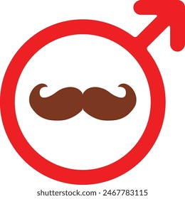 Male Signage with mustache Concept Vector Icon Design, Fathers Day Symbol, Dads Gift Elements Sign, Parents Day Stock illustration