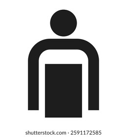 Male silhouette icon, ideal for digital platforms and website designs.