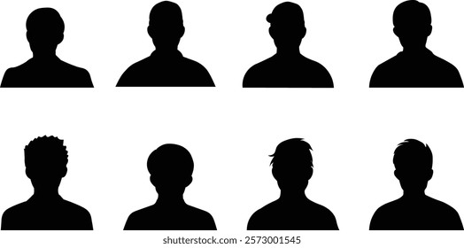 Male silhouette icon illustration set