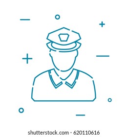 Male silhouette isolated on white background. Linear style. Vector illustration.